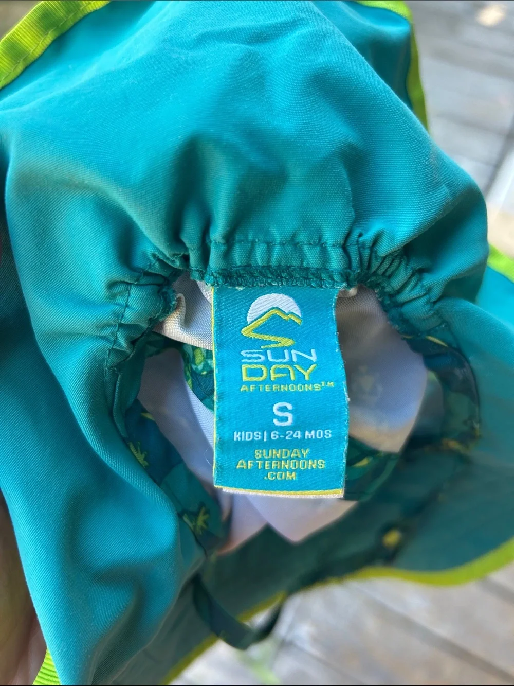 Kids Sun Day hat spf 50- Teal & Lime Sun Hat with Turtle & Gecko Print 6-24mo